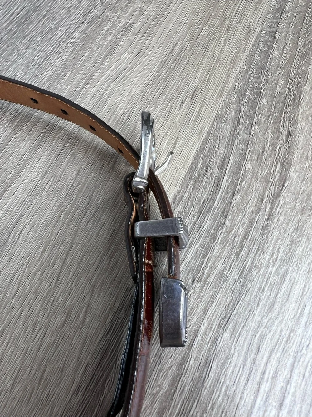 Vintage Brighton Croc Embossed Leather Accent Belt Women’s Small Western Boho